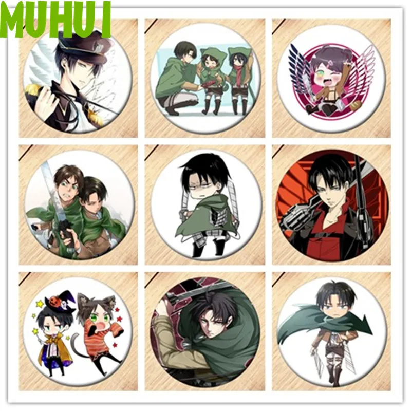 

1pcs Hot Anime Attack on Titan Cosplay Badge Cartoon Eren Brooch Pins Collection bags Badges for Backpacks Button Clothes 18700