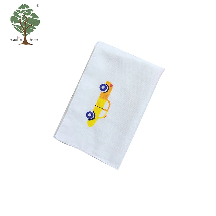 

MuslinTree square baby white handkerchief lovley cartoon printing baby towel