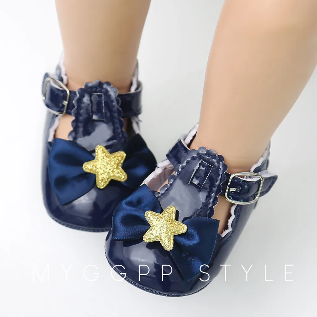 

MUQGEW Baby Five-pointed Star Leather Fashion Toddler First Walkers Kid Shoes Baby Summer 0-1-3 Year Anti-slip Soft Bottom