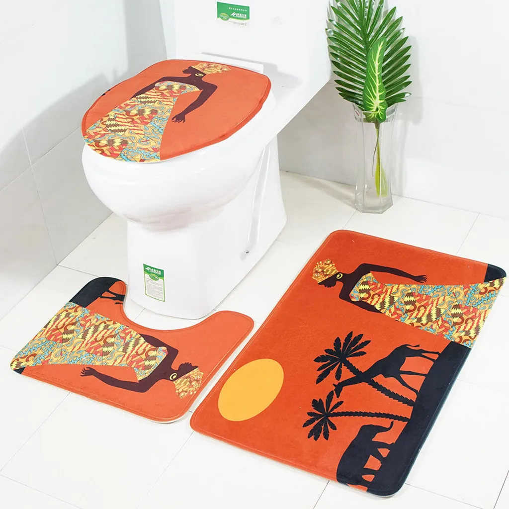 

3pcs Non-Slip Suction Grip Bath Mat Bathroom Kitchen Carpet Doormats Decor zebra pattern print Carpet 2019 Doormats Decor 24