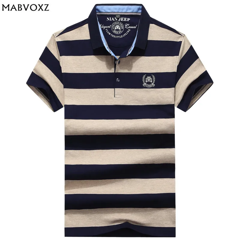 

England Style Nianjeep Polo Shirts Men New 2018 Cool Summer Breathable Striped Short Sleeve Polos Casual Brand Clothes