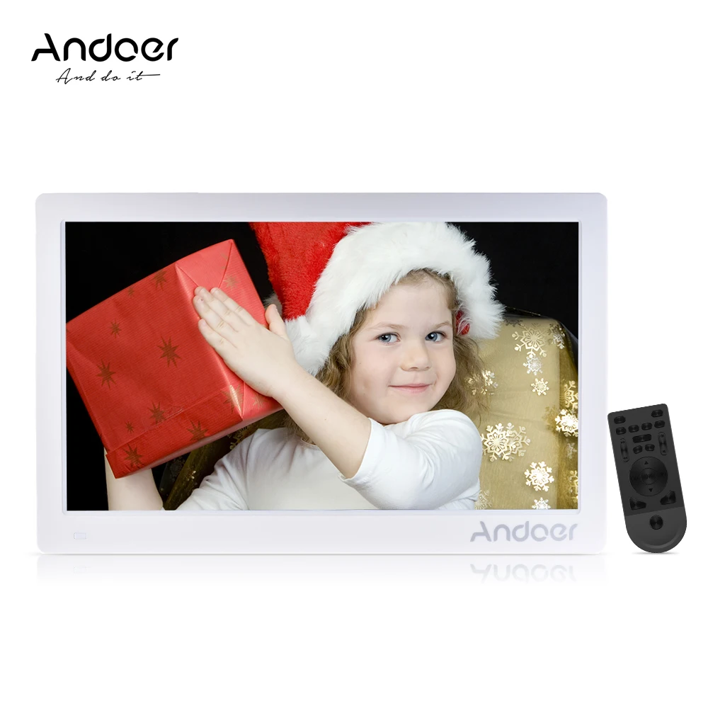 

Andoer 15.6inch Digital Photo Frame HD Advertising Machine Full View IPS Screen Support Random Play with Remote Christmas Gift