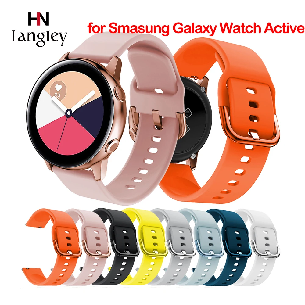 20 22mm Colorful Buckle Silicone Watchband For Samsung Galaxy Watch Active Band 42 46mm Gear S2 S3 S4 Straps Accessories | Наручные часы