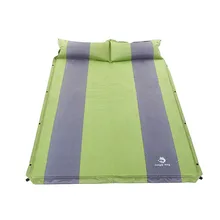 2017 Outdoor high-quality polyester double pillow with automatic inflatable pad can be stitching camping supplies mattresses
