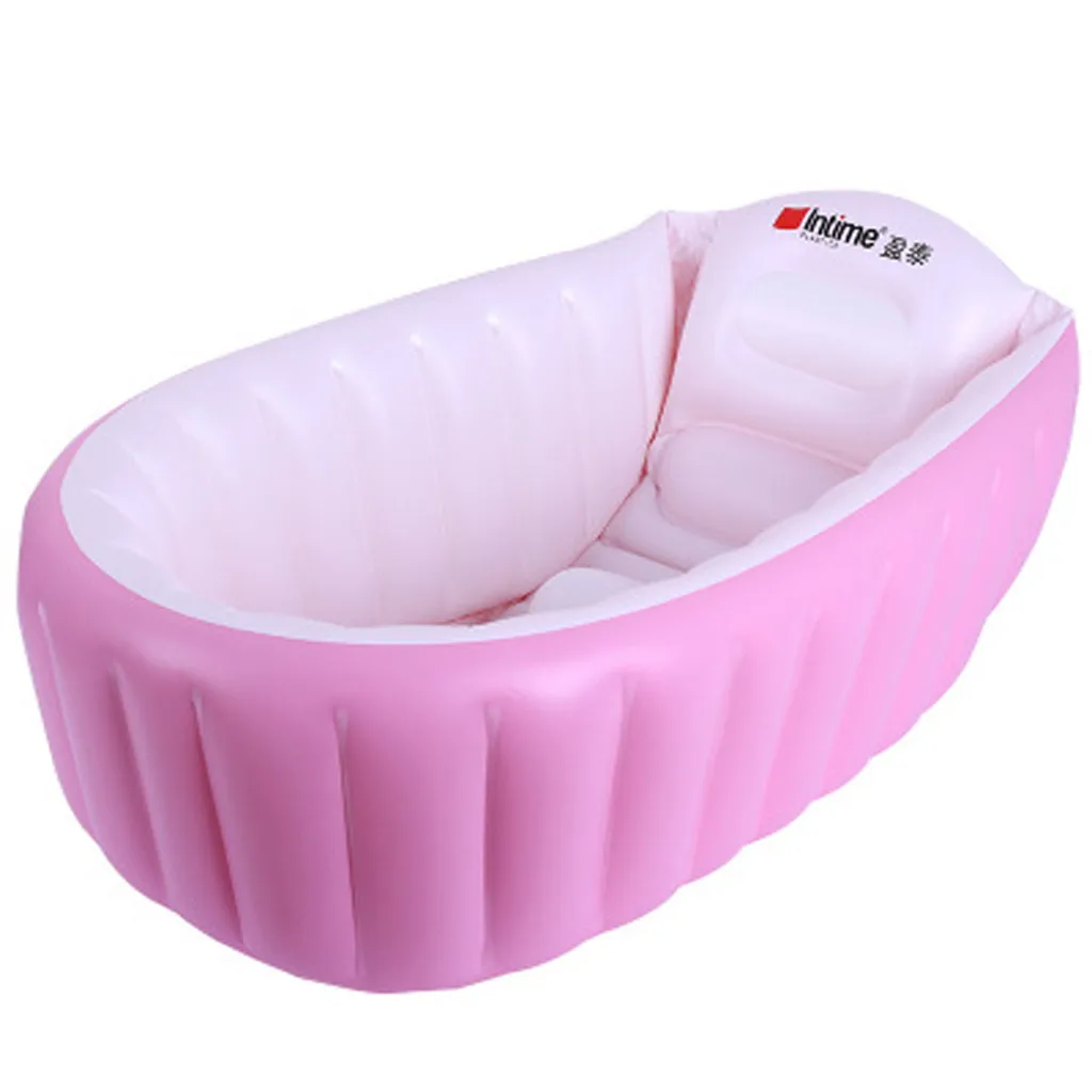 Muqgew для новорожденных детская надувная Ванна Анти-скользкий плавательный складной бассейн для малышей Детская ванна бассейн - Цвет: Розовый