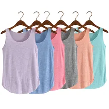 Fashion Women Summer Fitness Tank Top Loose Cotton O neck font b Slim b font Elastic