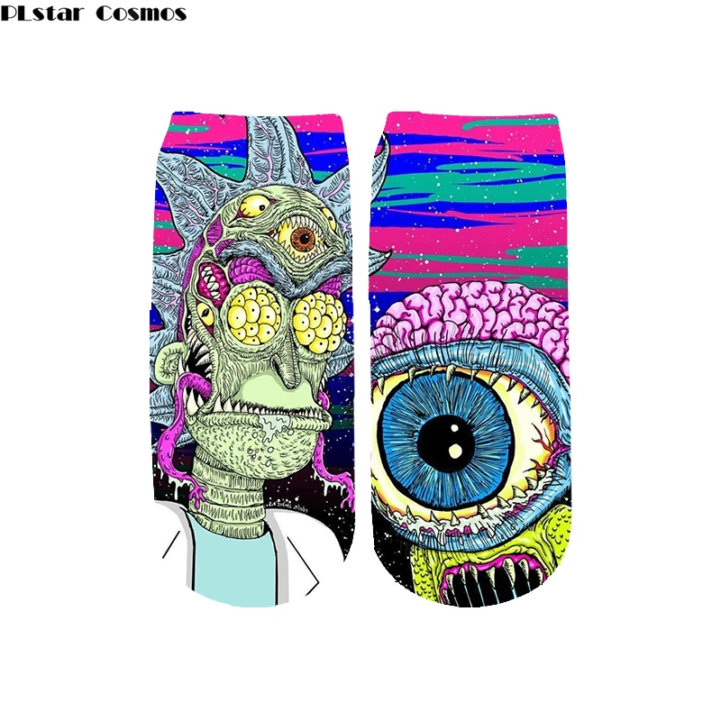 

Galaxy Rick and morty 3D Print Socks Women/men Ankle Socks Cartoon 3D Printing Sock fashion harajuku anime Socks for female