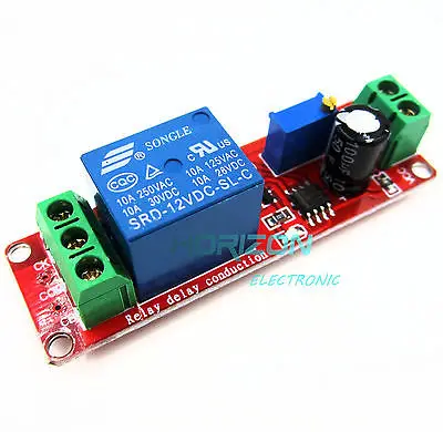 

12V Delay Adjustable Timer Relay Switch Module 0-10 Second NE555