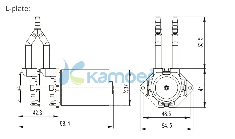 Kamoer KPP2 перистальтический насос 12 В/24 В DC водяной насос(высокая скорость потока, Двойные головки