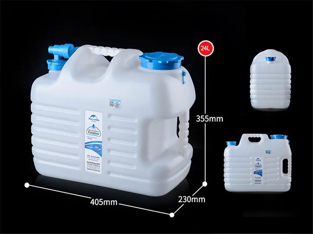 24L Naturehike Открытый Кемпинг Пешие прогулки скалолазание спортивная сумка для воды ведро для питьевой воды контейнер пищевой PE - Цвет: 24L