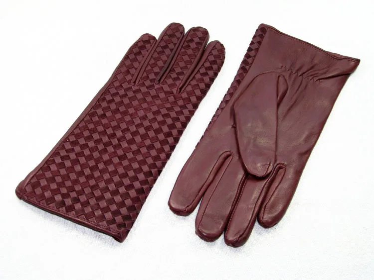 Для женщин из натуральной овечьей кожи перчатки элегантный ручной осень-зима теплый плюш модные водительские перчатки женские XC-206