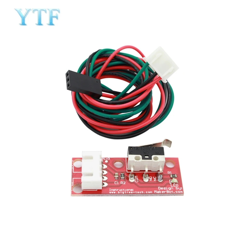 Maxmoral 4pcs Mechanical Endstop 3D Printer Ramps 1.4 Control Board Part Switch Accessories Limit Switch with 3 Pin 70cm Connecting Cable