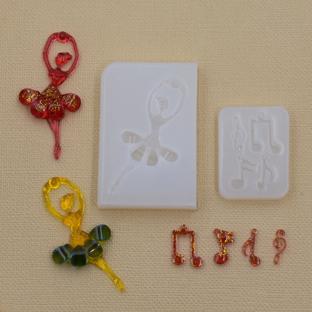 

Silicone Mold Ballerina girl dancer music note Resin Silicone Mould handmade DIY Resin Jewelry Making epoxy resin molds