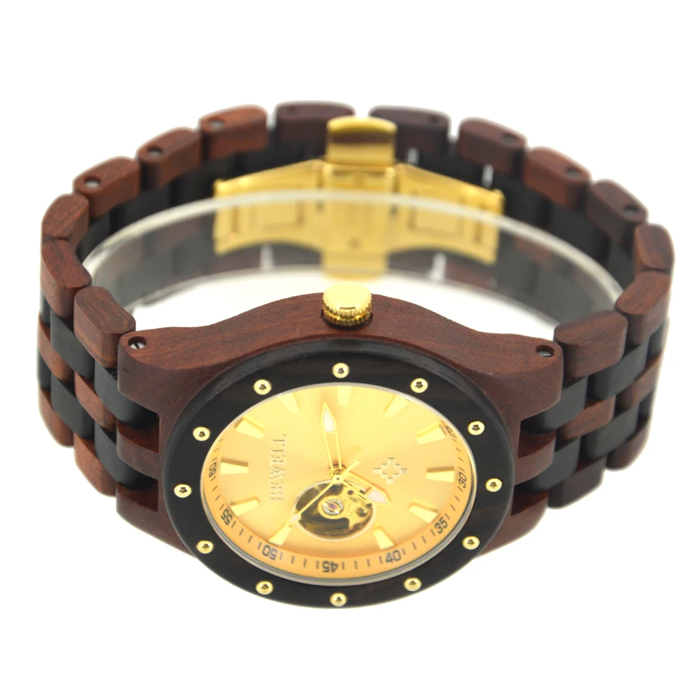 Часы мужские механические с деревянным ремешком 131A|watch brand|watch genuinewatch relogio |