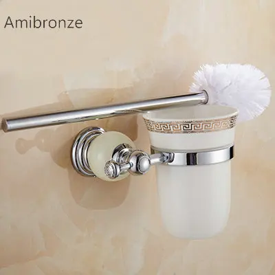 only toilet holder 512C серия хромированная полированная латунь и нефрит аксессуары для ванной комнаты крючок вешалка для полотенец Полка для полотенец Корзина держатель для бумаги держатель для мыльницы - Цвет: only toilet holder