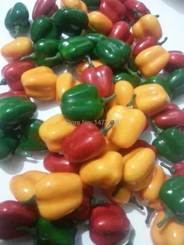 

WinAqum Colorful Fake Chilli Artificial Fruit Faux Hot Peper Food House Kitchen Party Decor 50 pcs
