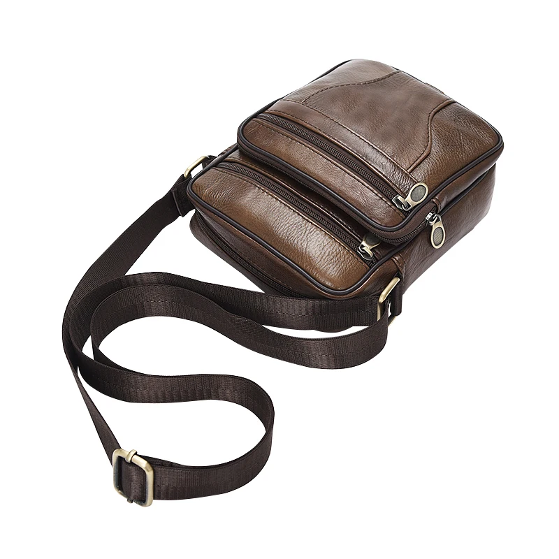 Brand Designer Brown Shoulder Handbags New News Genuine Cowhide Leather Men's Bag Vintage Male Men Messenger Bags