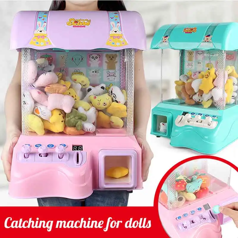 Children's Mini-catch Doll Machine Household Hanging Candy Clip Doll Toys Gashapon Game Coin Operated Game Doll Machine 3