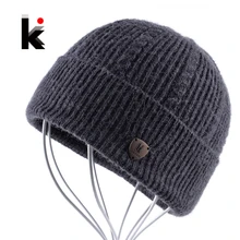 Bonnet en laine tricoté pour homme, avec frange plus épaisse, Bonne qualité, automne et hiver