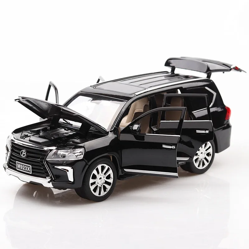 Модель автомобиля из 1:24 сплава, модель внедорожника lx570, 6 дверей, музыкальные и мигающие, игрушечные транспортные средства