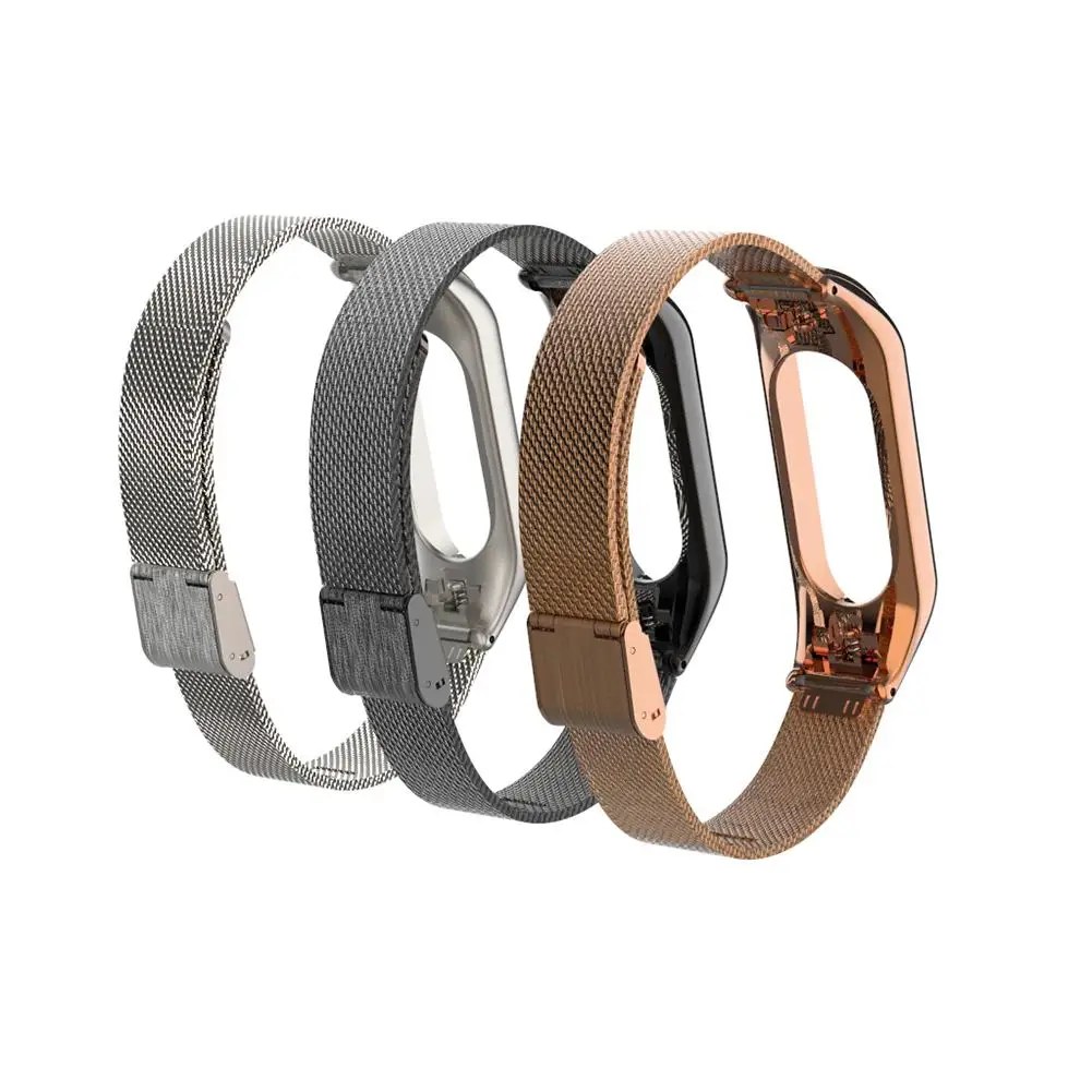

Steeless Metal Replacement Wrist Band Strap for Mi Band Miband 3 Smart Bracelet Silver Black Rose Gold for Miband Accessories