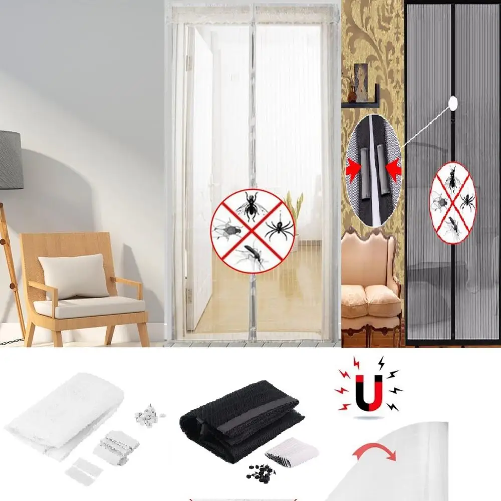 

5 Size Fly Bug Mosquito Net Door Window Net Curtain Magnets Door Mesh Insect Sandfly Rejector Netting Door Mesh Screen Pest Net