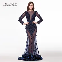 Formele Avondjurk роскошное длинное платье-Русалка Вечерние платья с длинными рукавами с открытой спиной Формальные платья знаменитостей для выпускного вечера