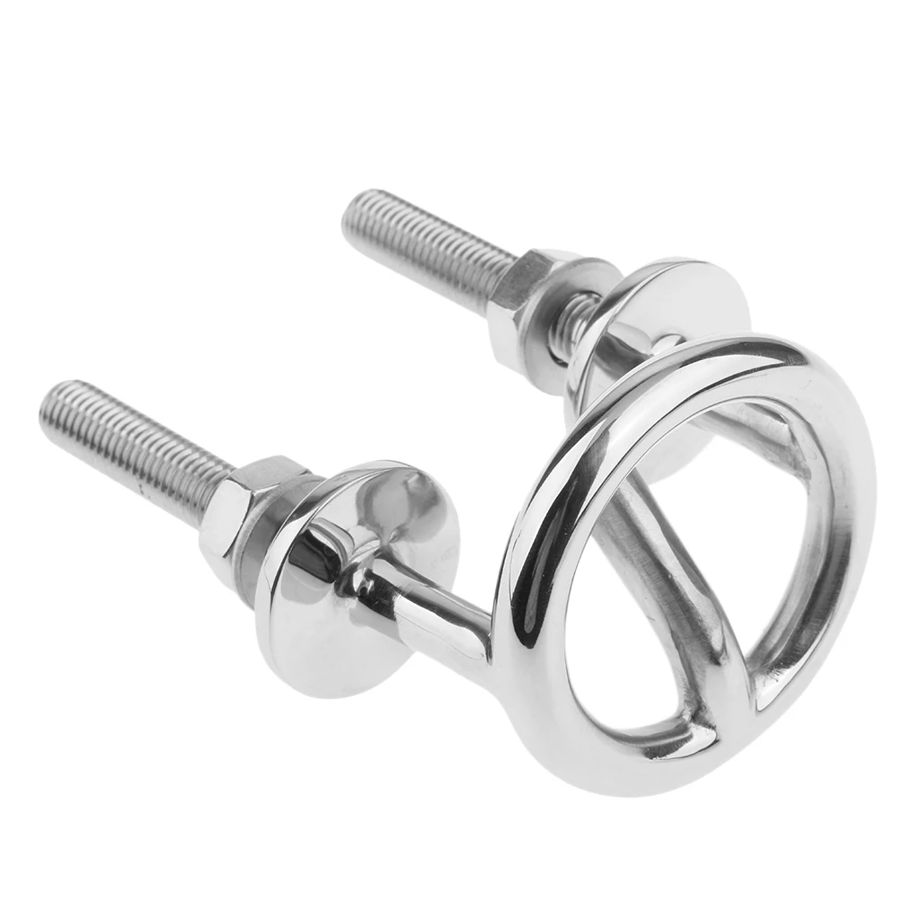 Stainless Steel Transom Mount Tow Eye 2.5'' Ring Hitch Hook Water Ski Boat