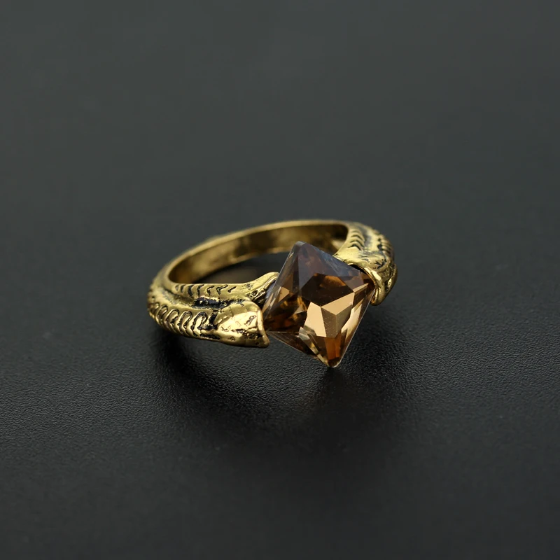 

Hogwarts Gryffindor Hufflepuff Ring Gold Color crystal Women's Ring Slytherin jewelry Wedding Engagement Rings