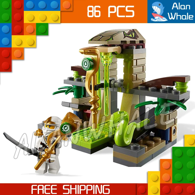 

86pcs Ninja Venomari Shrine Zane ZX Snake Launch 9753 Figure Building Blocks Assemble Kids Toys Compatible With LegoING