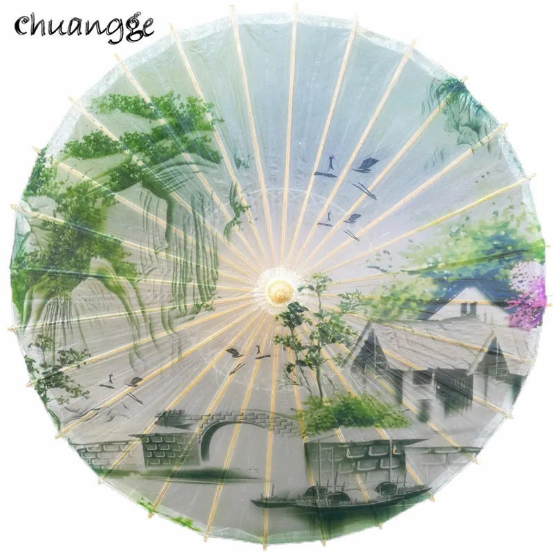 Beste Klassieke Geolied Papier Paraplu Regen En Zon Handgemaakte Oude China Stijl Versierd Japanse Paraplu Vrouwen Dans Props