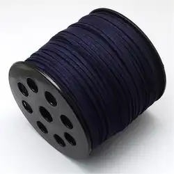 Pandahall из искусственной замши шнур, midnightblue, 3.0x1.4 мм; около 90 м/roll