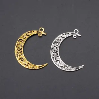 

10Pcs Hollow Moon Luna Crescent Symbol Filigree Charm Pendant DIY Jewelry Making