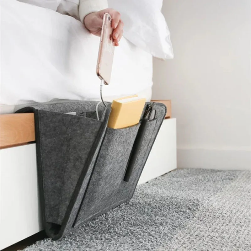 

Felt multi-function office sofa hanger storage box magazine smartphone remote control storage bag pocket