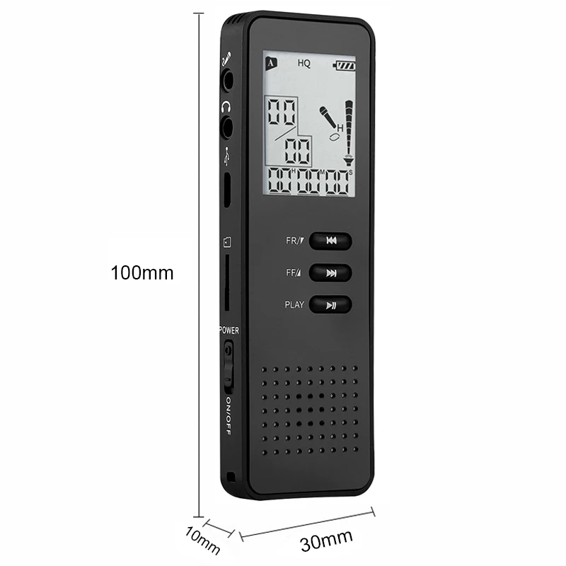 Цифровой диктофон 8 Гб черный Профессиональный портативный Usb аудио рекордер с MP3-плеером Tf карта для расширения 32 Гб