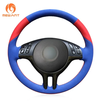 

MEWANT Hand sewing Suede Genuine Leather Car Steering Wheel Cover for BMW E46 318i 325i 330ci E39 X5 E53 Z3 E36/7 E36/8