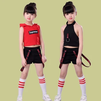 

Children Jazz Dance Costumes Girls Show Outfit Vest Uniforms Kindergarten Modern Dance Suit Kids wear