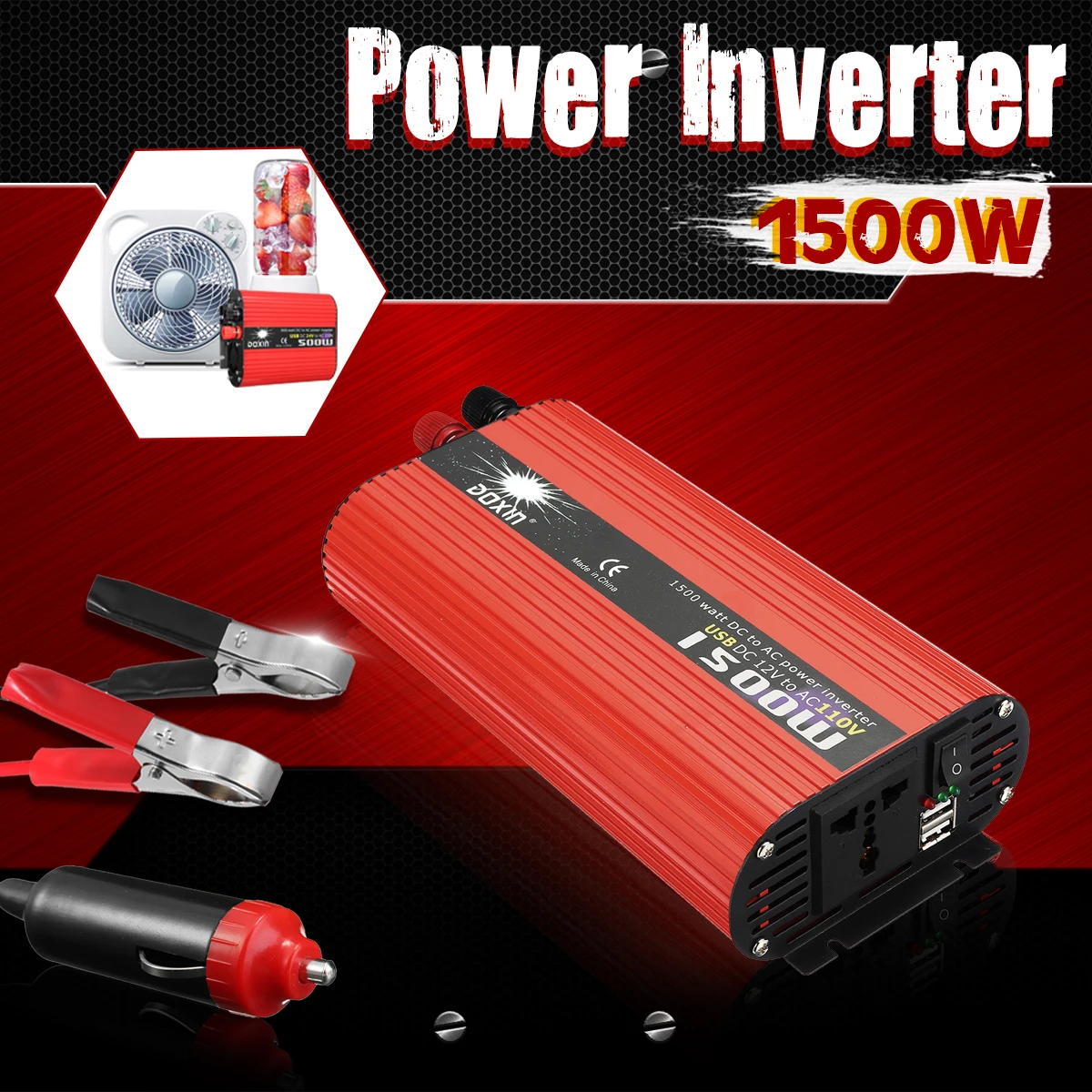 

Car Inverter 12V 220V 1500W Power Inverter Modified Sine Wave Voltage Converter Transformer 12V/24V To 220V/110V Car Charger