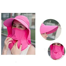 Outdoor Flap Cap Women Wide Brim Foldable Portable Sunshade Quick Drying Detachable Neck Cover Sun Hat Sportswear Accessories