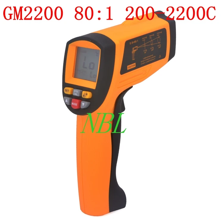 

Newest Handheld Infrared IR Thermometer GM2200 Temperature Range 200~2200 C 0.1 To 1.00 Adjustable Temperature Meter Tester