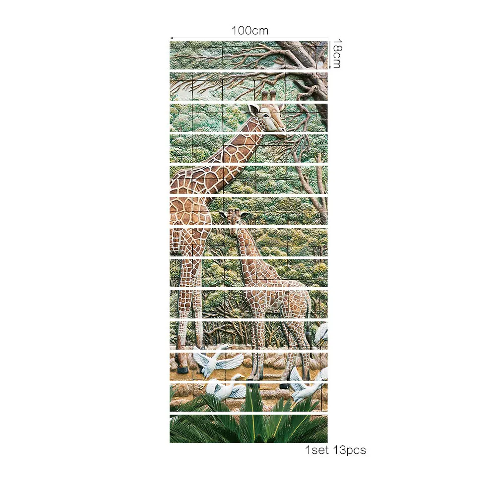 13 Pieces Set Creative Diy 3d Stairway Stickers Giraffe Ceramic 13 Pieces Set Creative Diy 3d Stairway Stickers Giraffe Ceramic