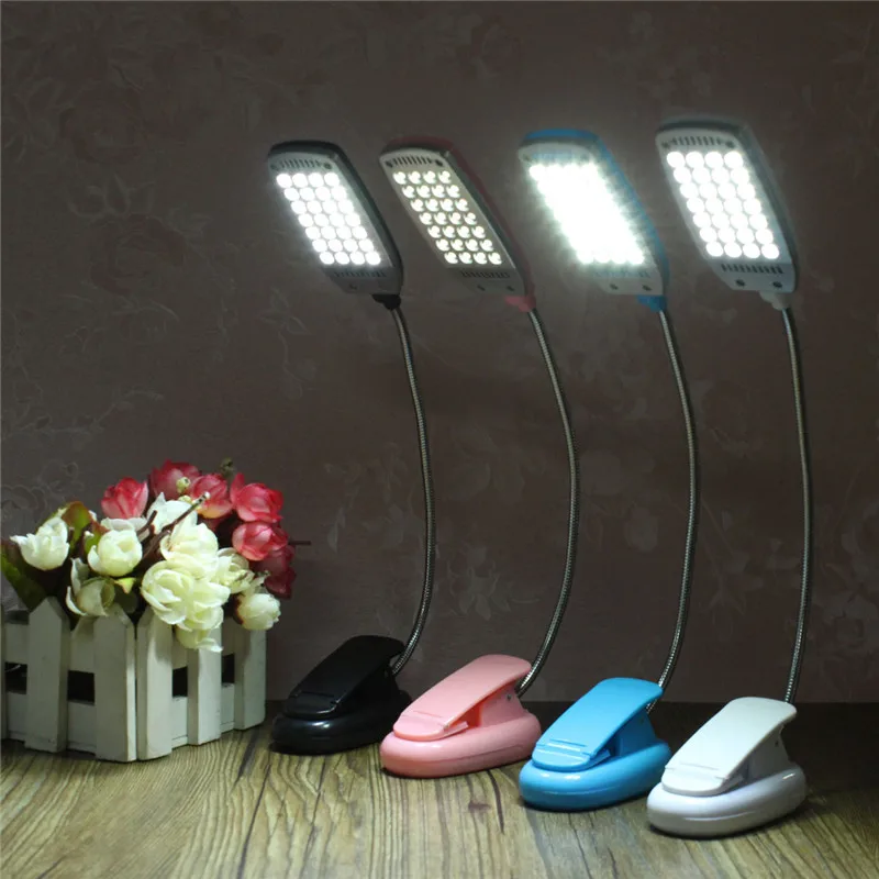 

Flexible 28 LED Portable Adjustable Mini Study Reading Light USB Battery USB Clip-on Fixture Desk Table Bed Computer Lamp