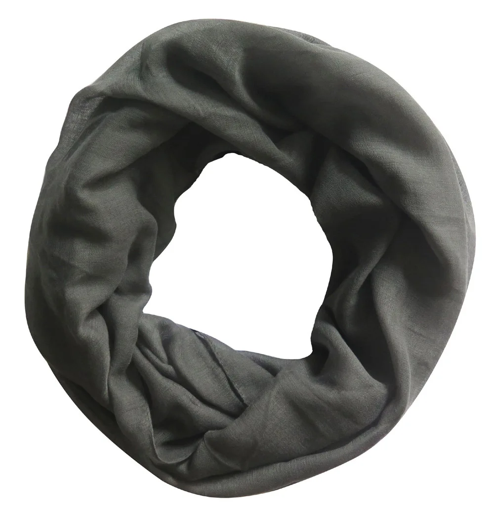 Простой сплошной цвет женский шарф бесконечность круг петля СНУД ЛЕГКИЙ - Цвет: dark grey