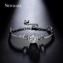 NEWBARK Bracelet Charms Bracelet Femme Fantaisie Luxury Hearts & Arrows 3.5 carat CZ Bangles Around Chain & Link Bracciali Donna