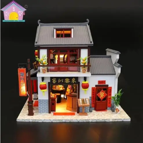 

M901 Chinese style building Miniature Diy Doll House Wooden Handmade Dollhouses Furniture Kit Handmade Toys gifts
