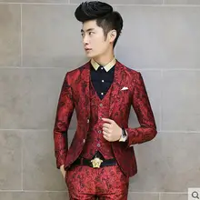 M-XXL Новинка весны повседневное мода мужской костюм с принтом тонкая верхняя одежда для мужчин костюмы торжественное платье женат