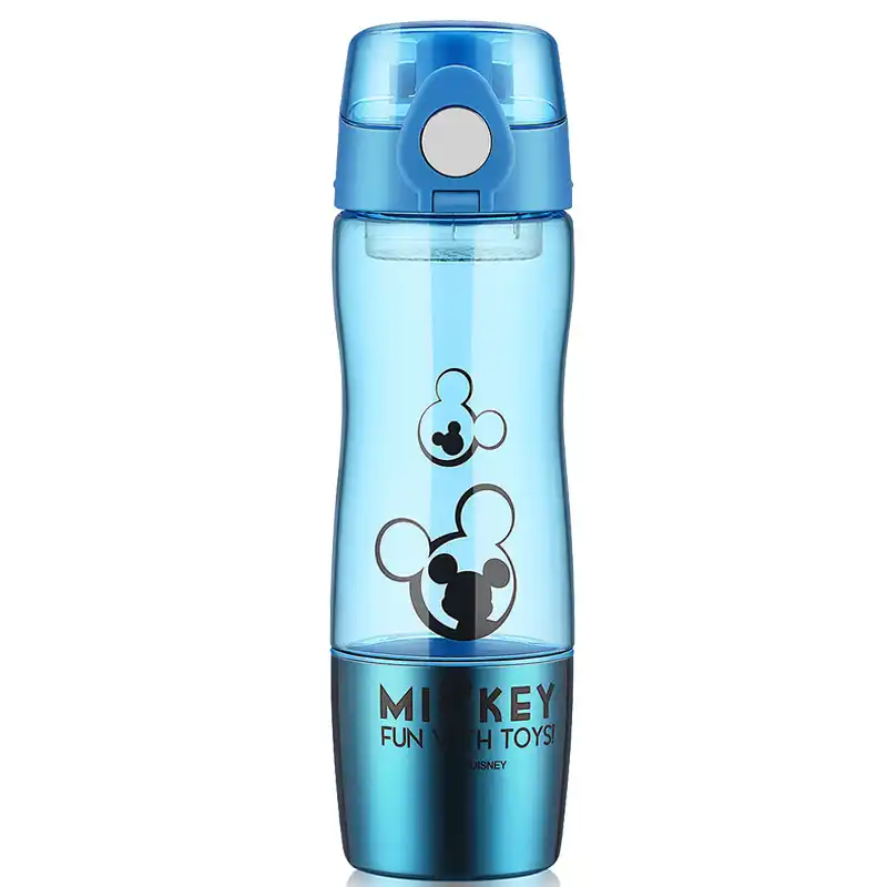 Dedimi Bouteille deau pour enfants La Reine des neiges 2 bouteilles deau en aluminium /étanche avec bec et bouchon de s/écurit/é Rose avec bouchon bleu 400 ml