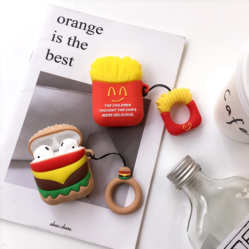 

For AirPods Case Soft TPU Cartoon Earphone Cases For Apple Airpods Earphone Accessories Protect Cover Bag with Finger Ring Strap