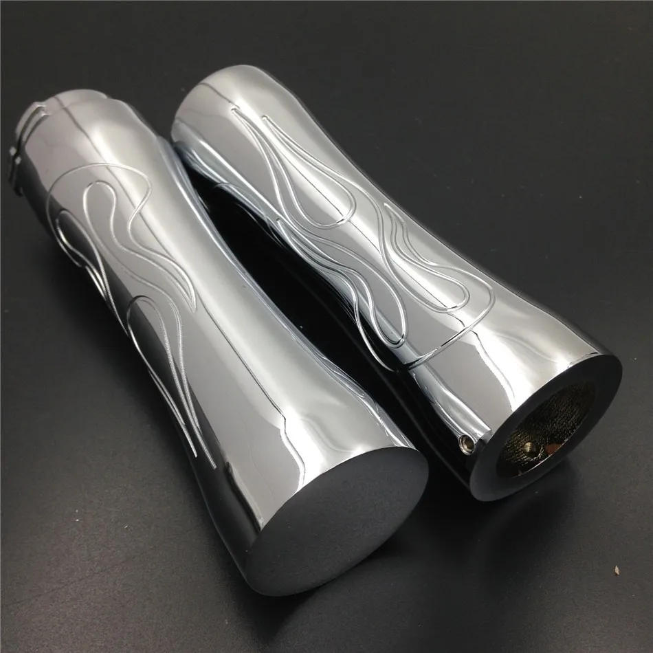 

Aftermarket free shipping motorcycle parts Motorcycle Flame Style 22Mm Hand Grips For Honda Suzuki Kawasaki Yamaha Chrome