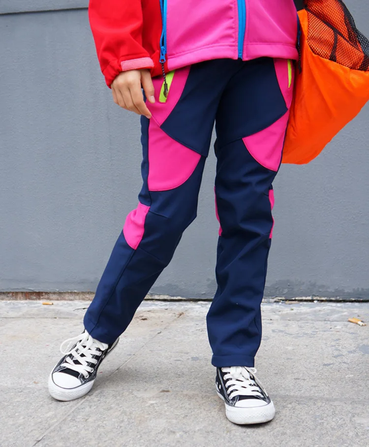Зимние флисовые теплые детские походные брюки для мальчиков и девочек; водонепроницаемые лыжные брюки; флисовые треккинговые брюки для альпинизма; 3 цвета
